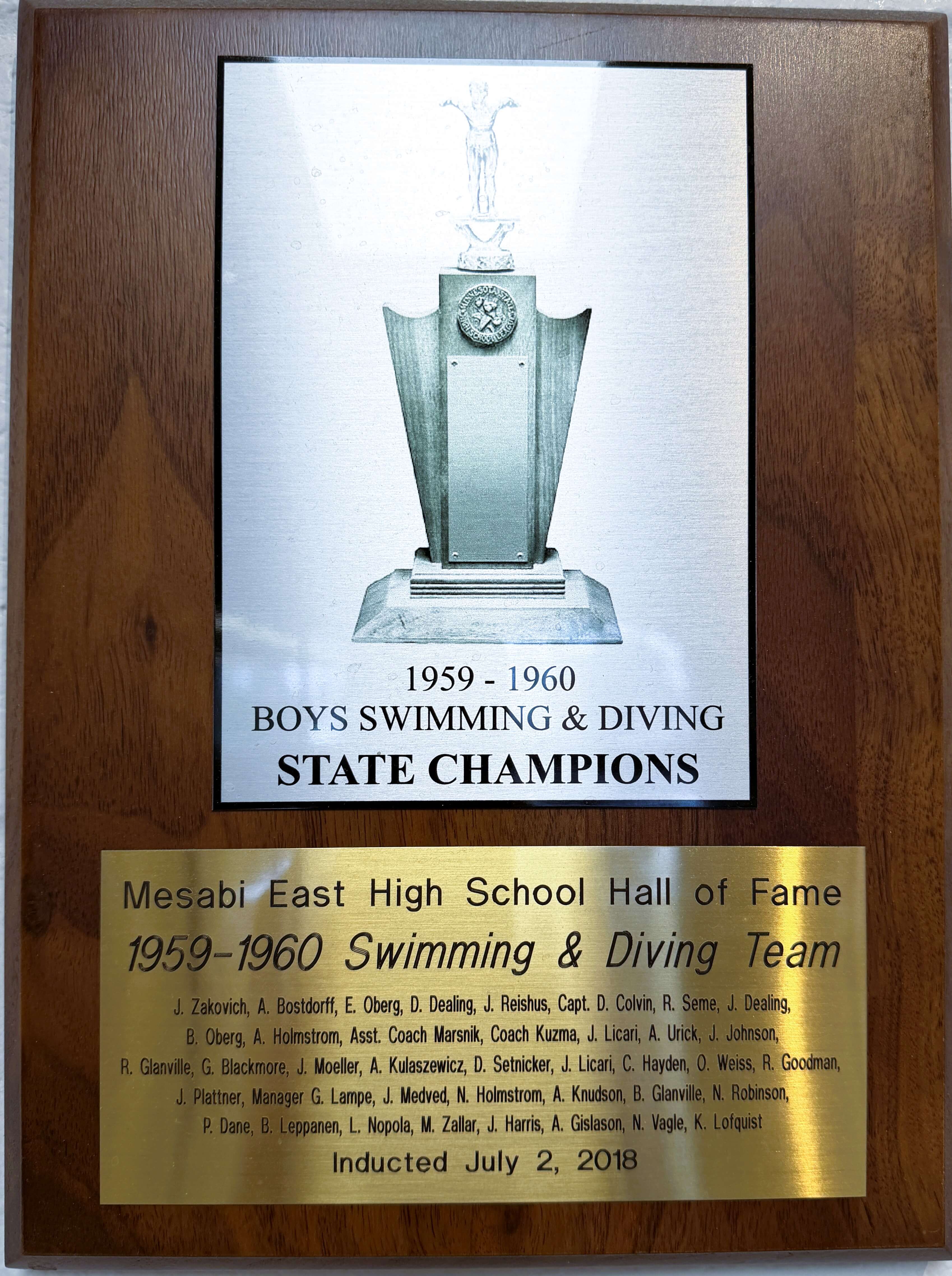 1959-1960 Boys Swimming & Diving Team